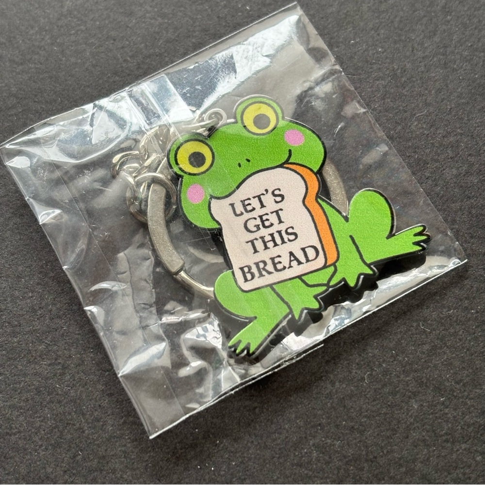 Let's Get This Bread Frog Keychain | Funny Novelty Gifts - Picture 8 of 9